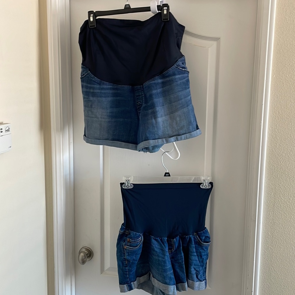 2 pair maternity shorts.